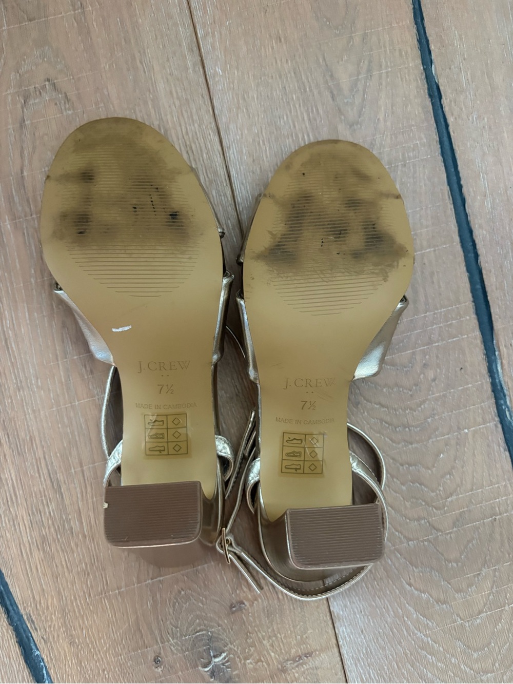 J. Crew Gold Knotted Ankle-Strap Heels Holiday Formal Elegant - Picture 4 of 5